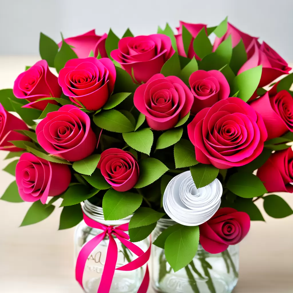 Fotos buque rosas papel artesanal valentines