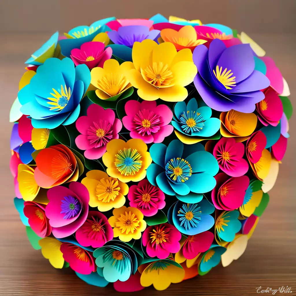 Fotos flores papel artesanato mesa colorido