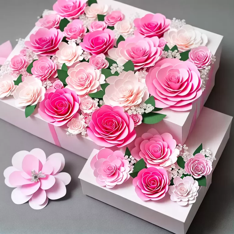 Como FAZER uma caixa de presente com flores de papel