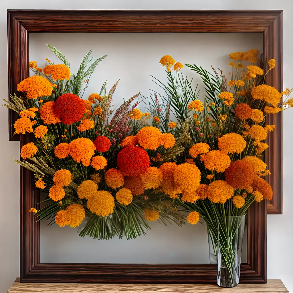 Fotos quadro flores secas rustico elegante