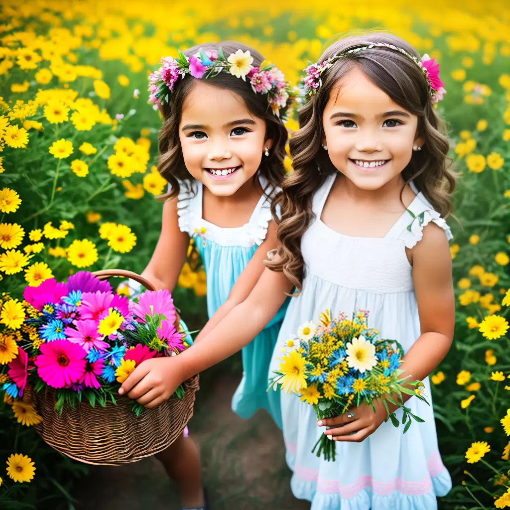 Fotos menina sorriso coroa flores jardim