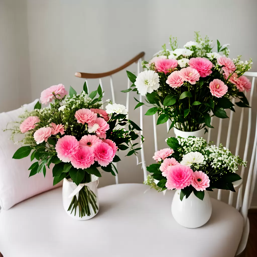 Fotos flores rosa branco quarto bebe 1