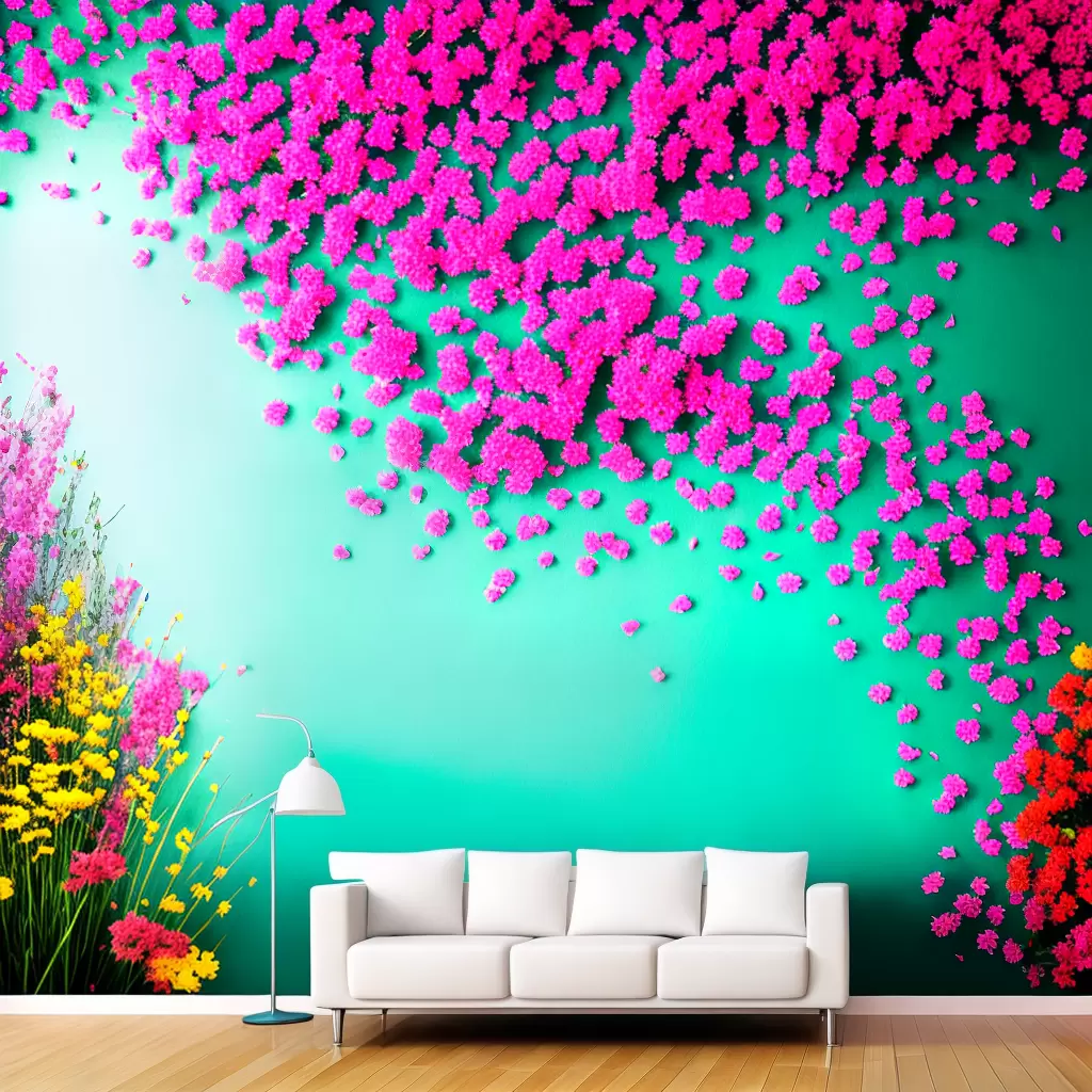 Fotos sala flores coloridas parede passo a passo