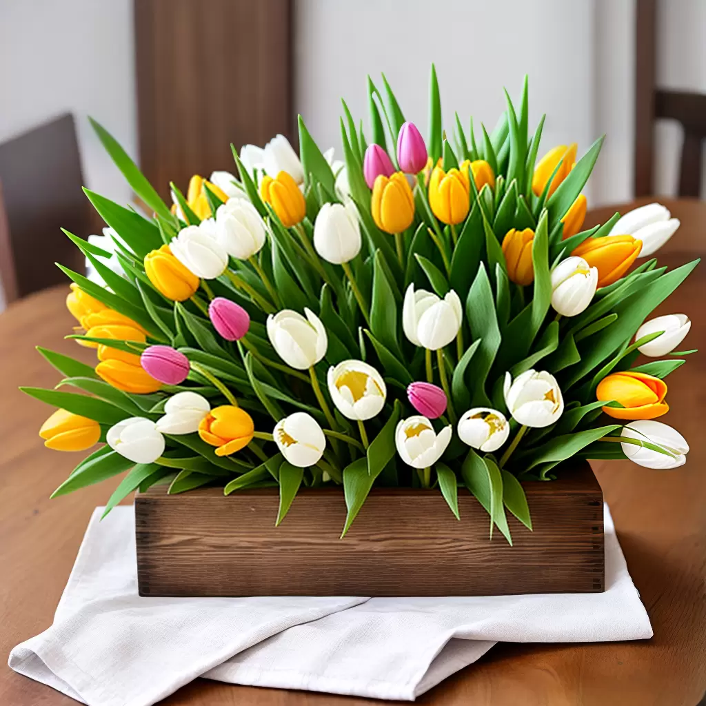Fotos buque pascoa flores cores vaso madeira