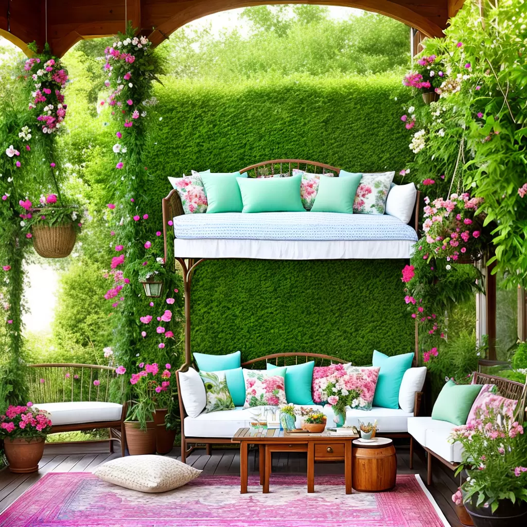 Fotos cantinho leitura flores cushions cortinas estampa botanica