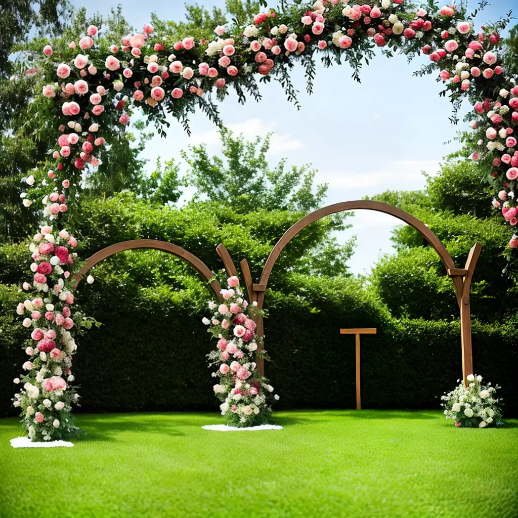 Fotos casamento arco madeira flores cerimonia