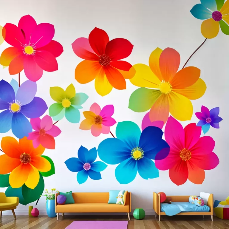Aprenda a fazer um MURAL de flores para o quarto das crianças