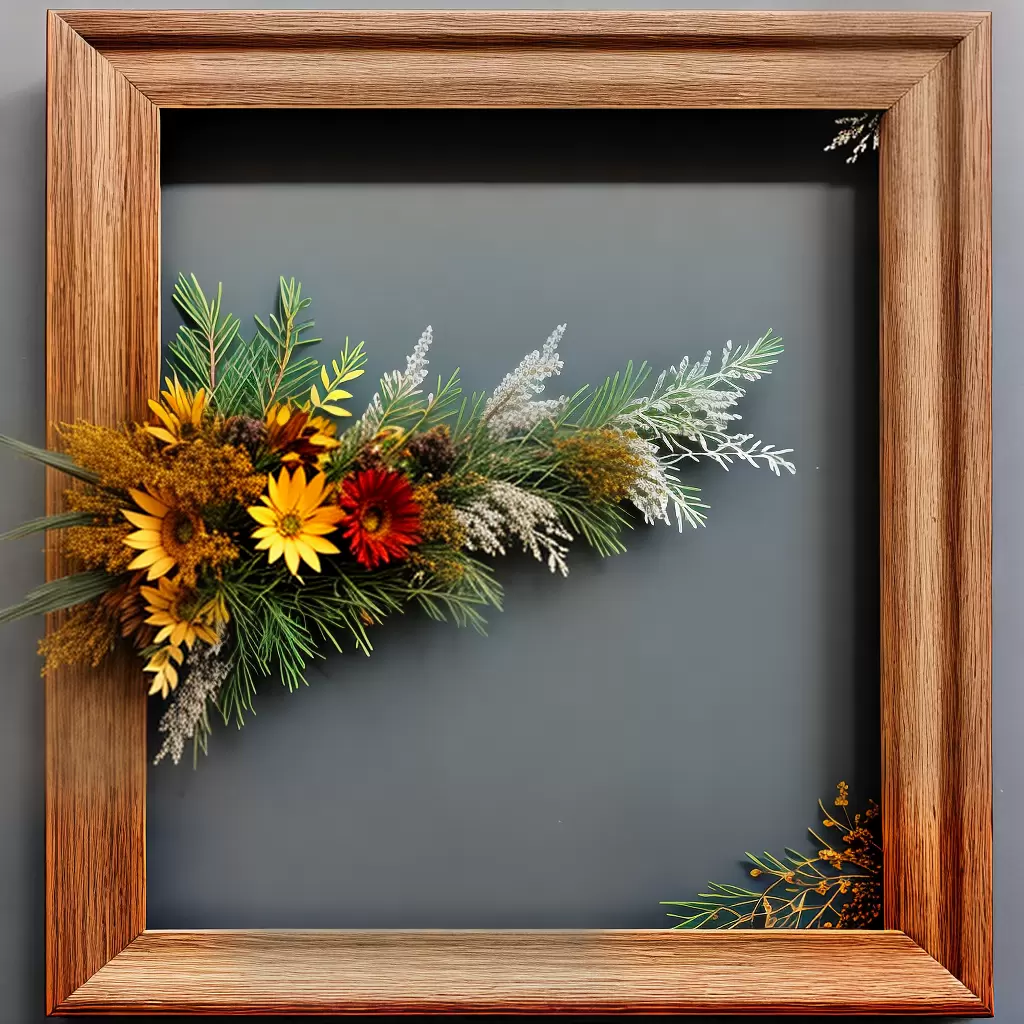Fotos quadro madeira flores secas 1