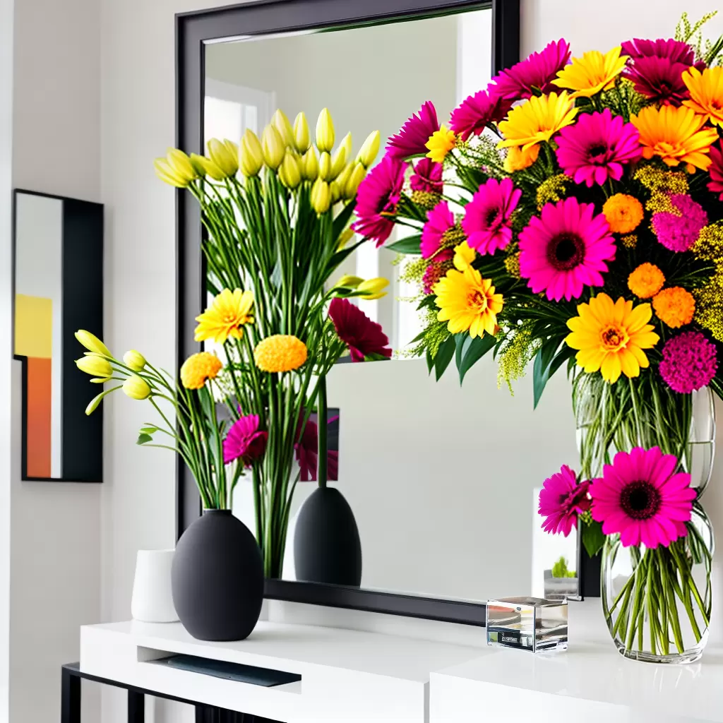 Fotos flores coloridas entrada casa moderna