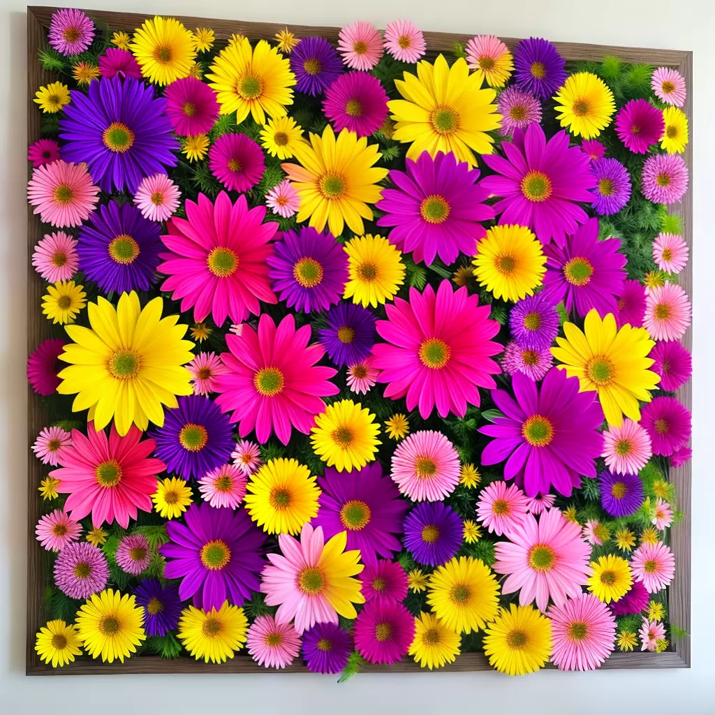 Fotos painel flores diy colorido