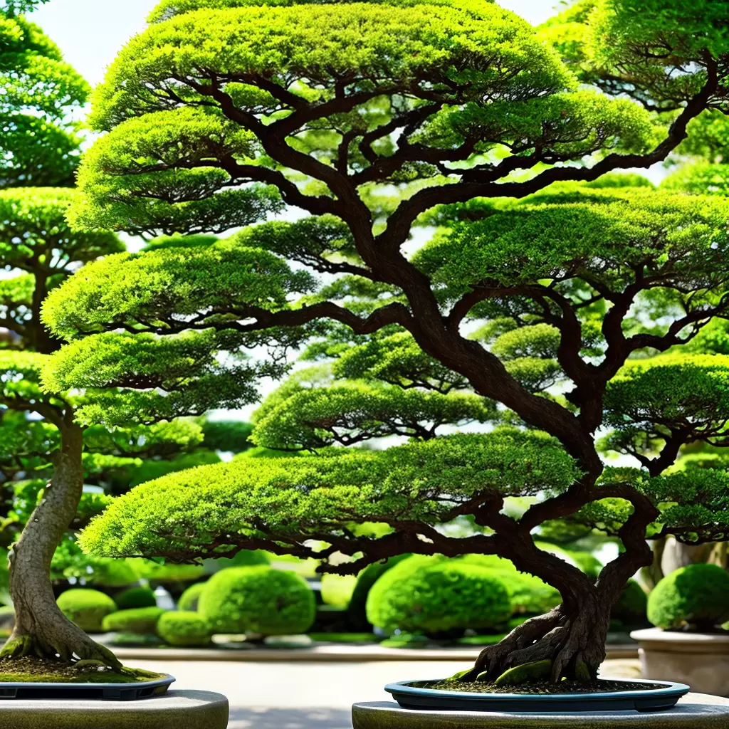 Fotos bonsai artesao folhas ramos pedras