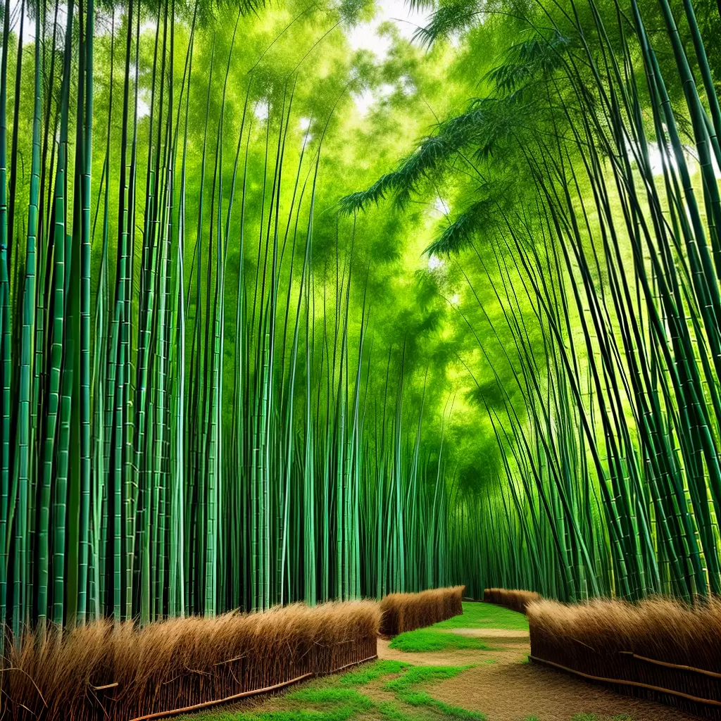 Fotos jardim bambu misterioso cultivo