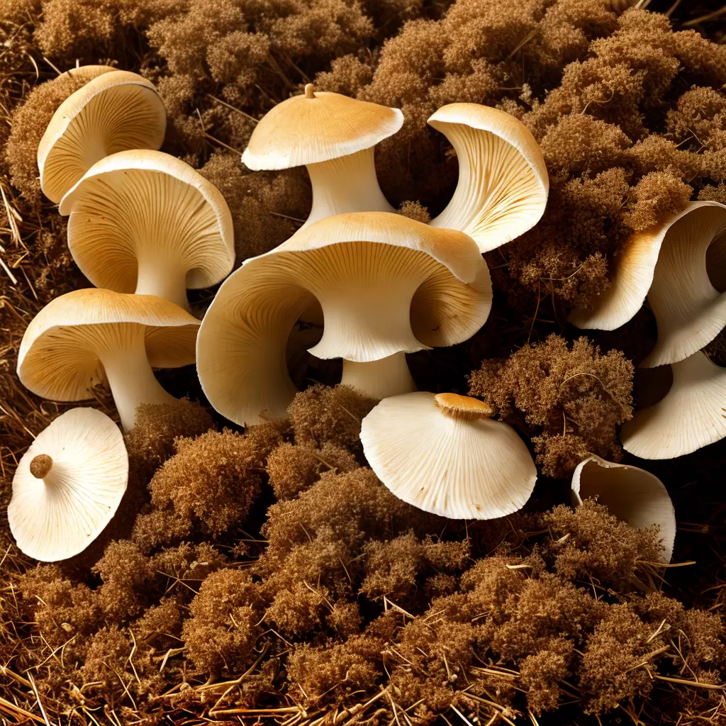 Fotos cogumelo ostra crescimento tons terra