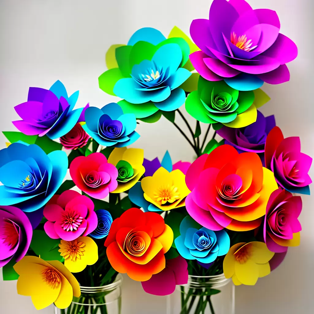 Fotos flores papel artesanato cores dobras