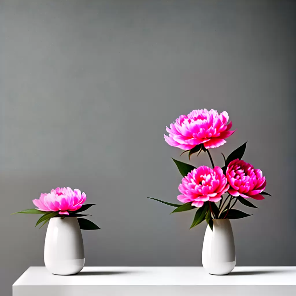 Fotos vaso peonia rosa vibrante