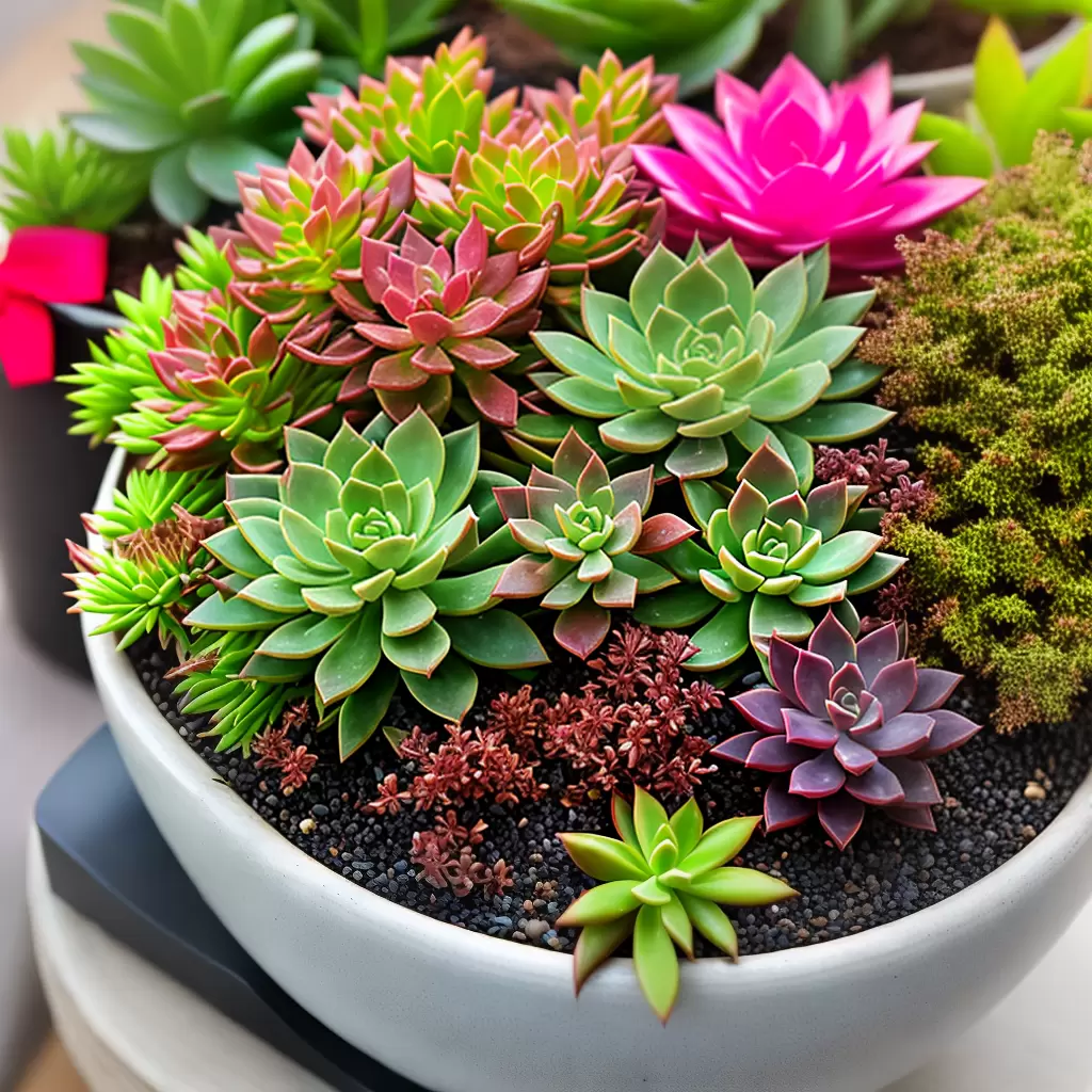Fotos jardim suculentas coloridas presente
