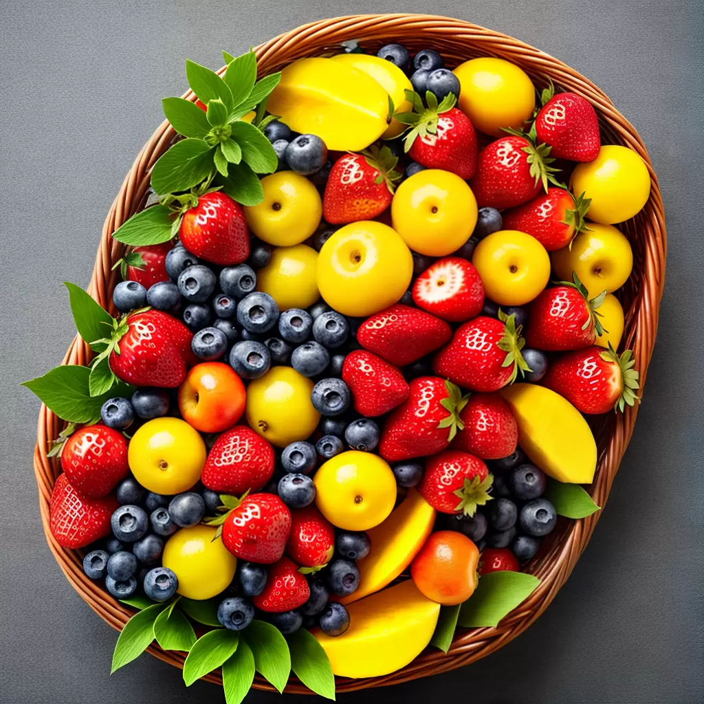 Fotos cesta frutas coloridas saborosas 1