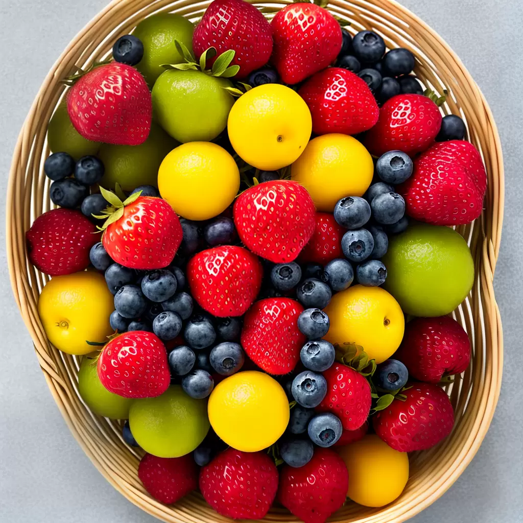 Fotos cesta frutas coloridas frescas plantas