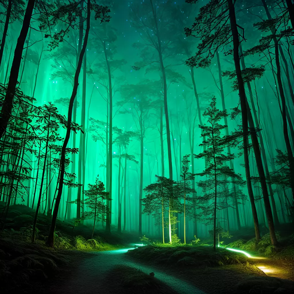Fotos floresta bioluminescente misteriosa magica Fotos floresta bioluminescente misteriosa magica