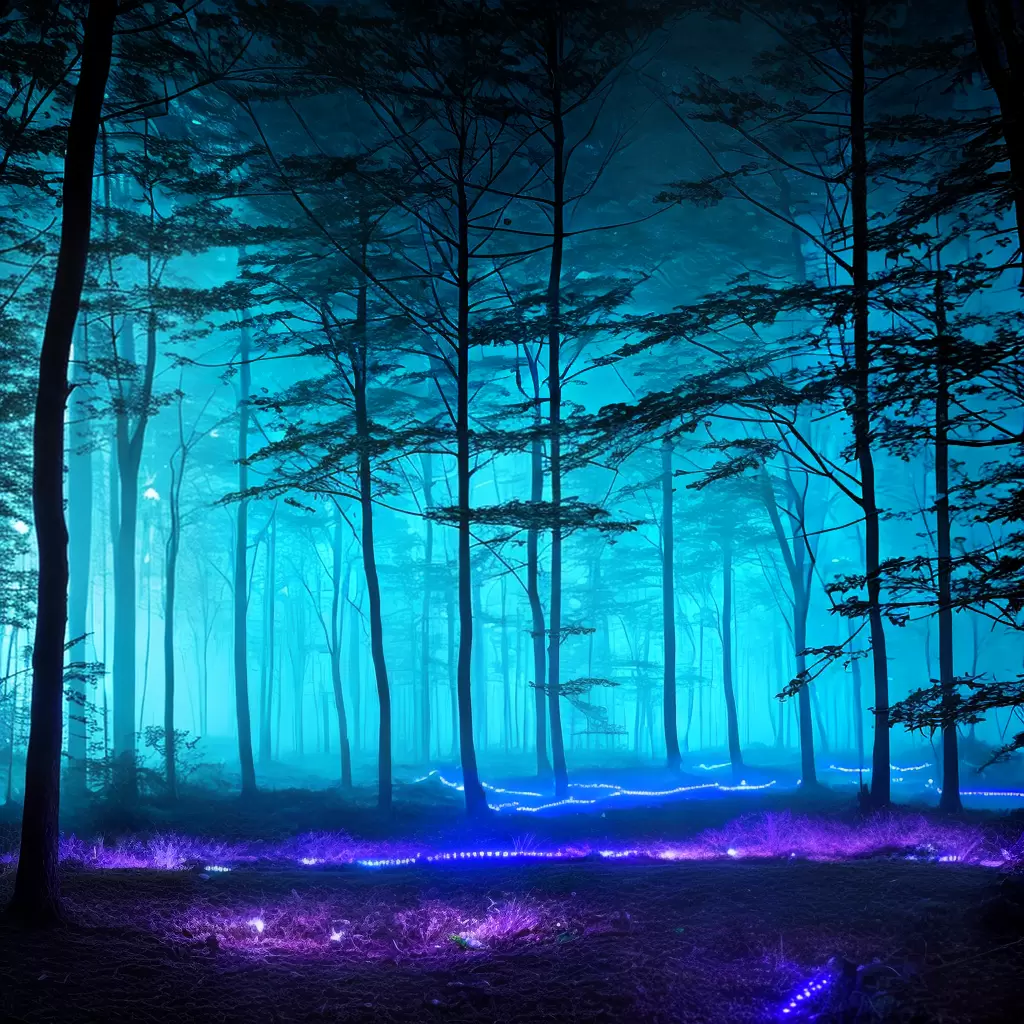 Fotos floresta bioluminescente azul misterio 1 Fotos floresta bioluminescente azul misterio 1