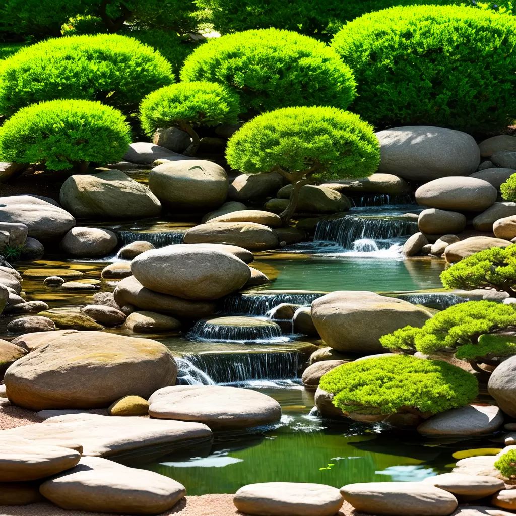 Fotos jardim zen lago bonsai bambu Fotos jardim zen lago bonsai bambu