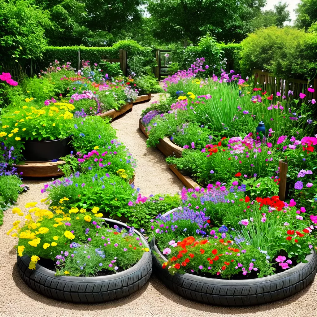 Fotos jardim colorido criativo reciclado