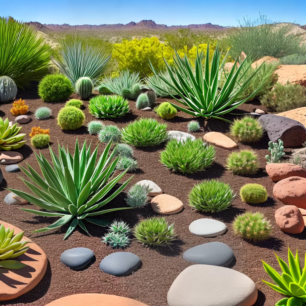 Fotos jardim suculentas deserto pedras