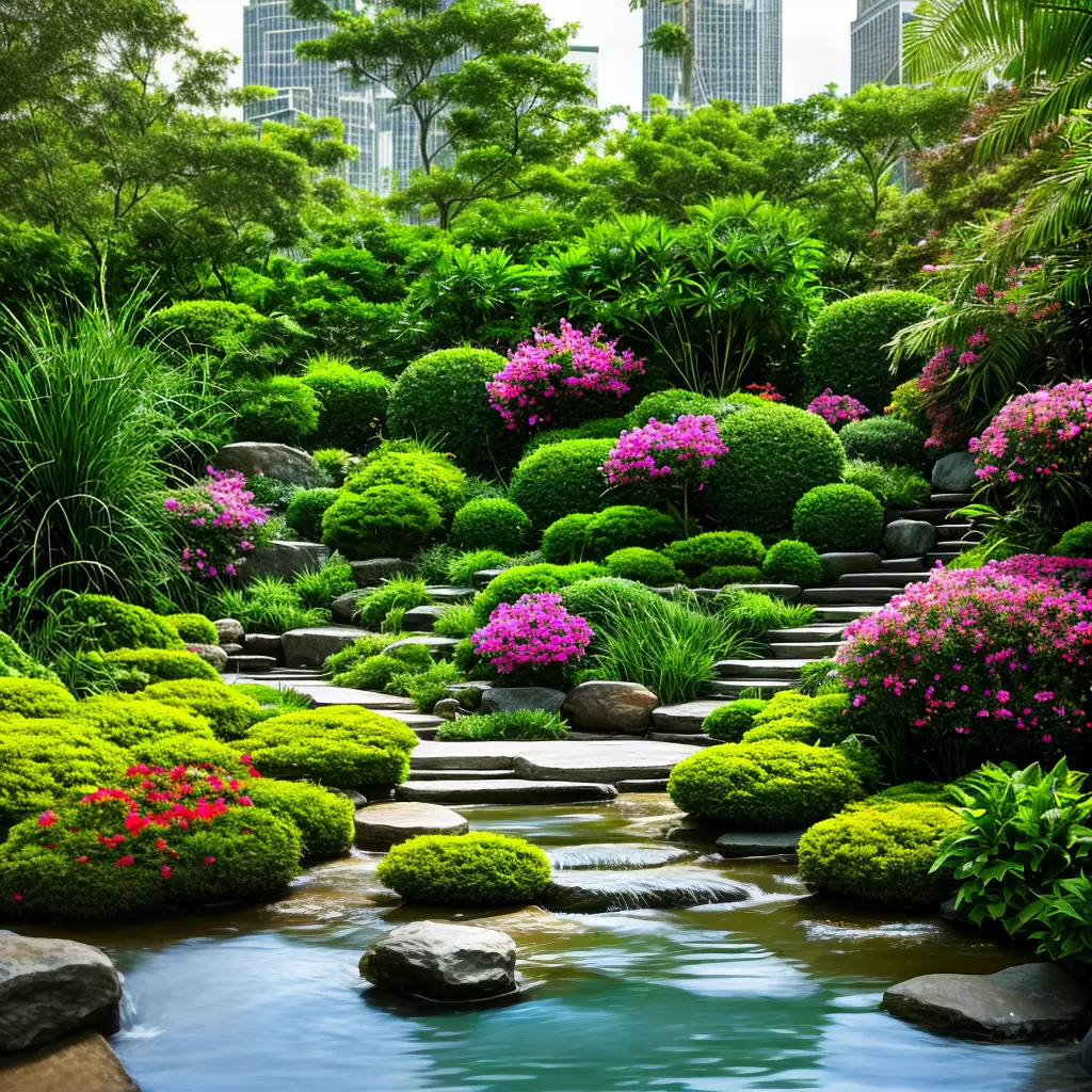 Fotos jardim oasis urbano natureza paz