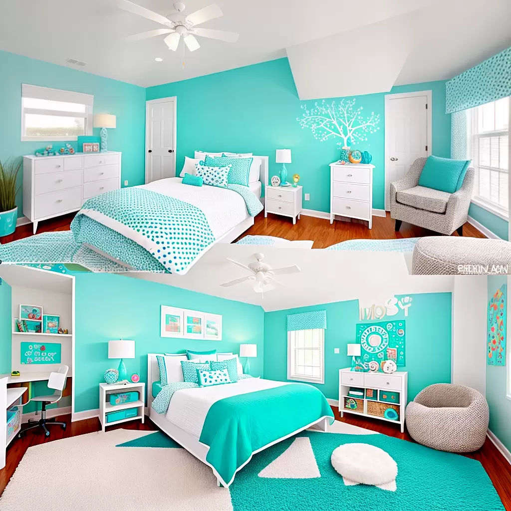 Fotos quarto infantil turquesa brincadeira