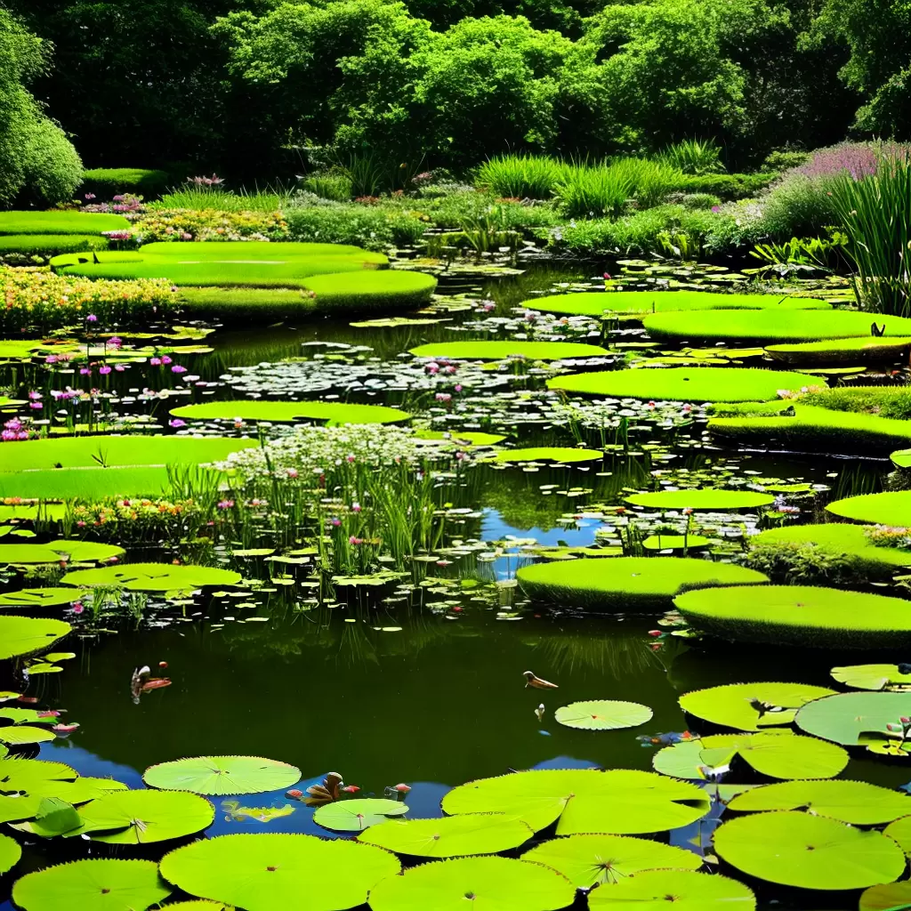 Fotos jardim lagoa pedras plantas sapo tadpoles
