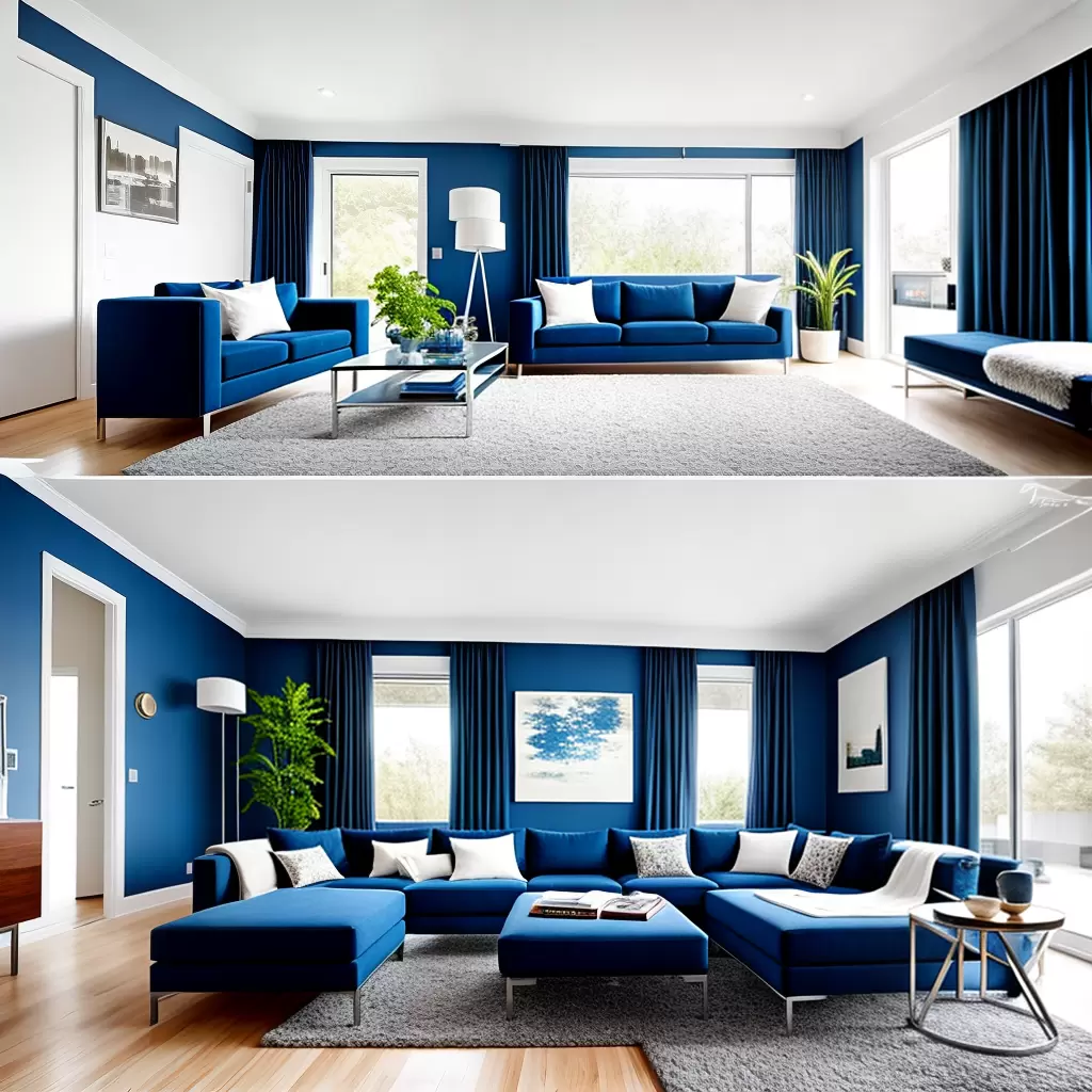 Azul Royal e Prata: Um Duo Luxuoso na Decoração
