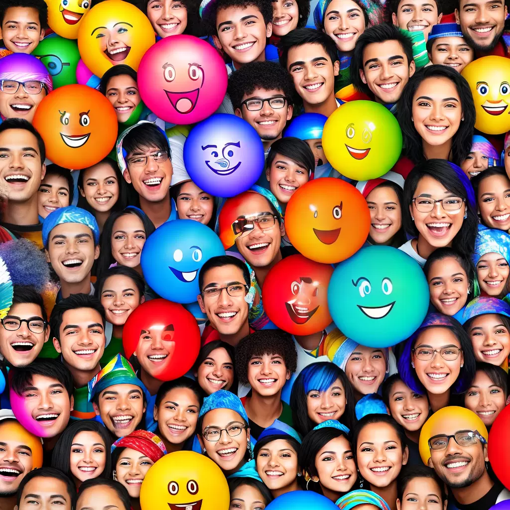 Fotos mosaico digital sorrisos participantes