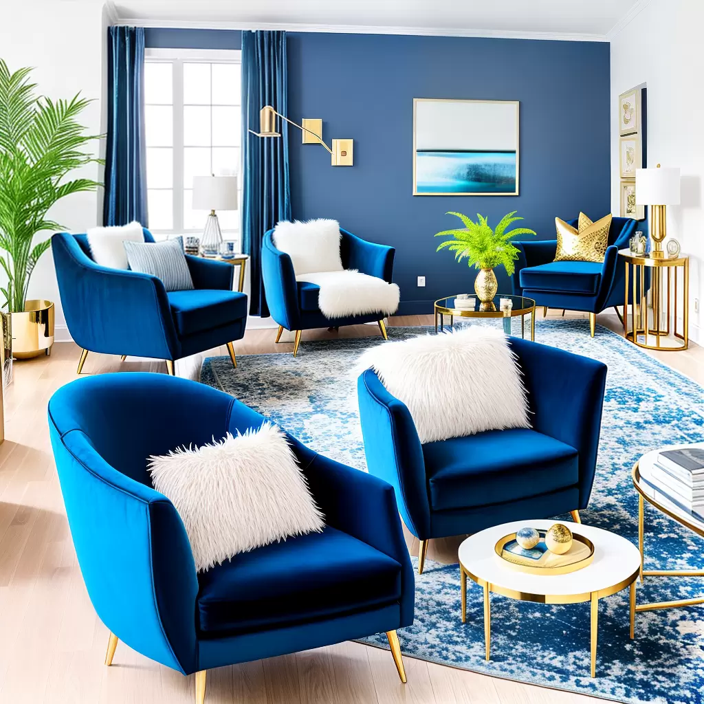 Fotos poltrona veludo azul luxo decoracao