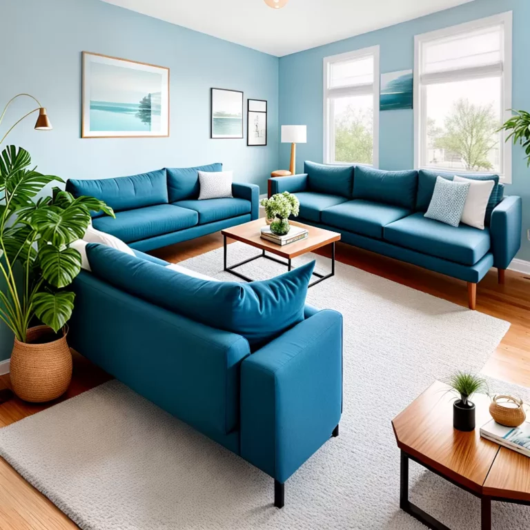 Azul Celeste na Sala de Estar: Como Adicionar Essa Cor Suave