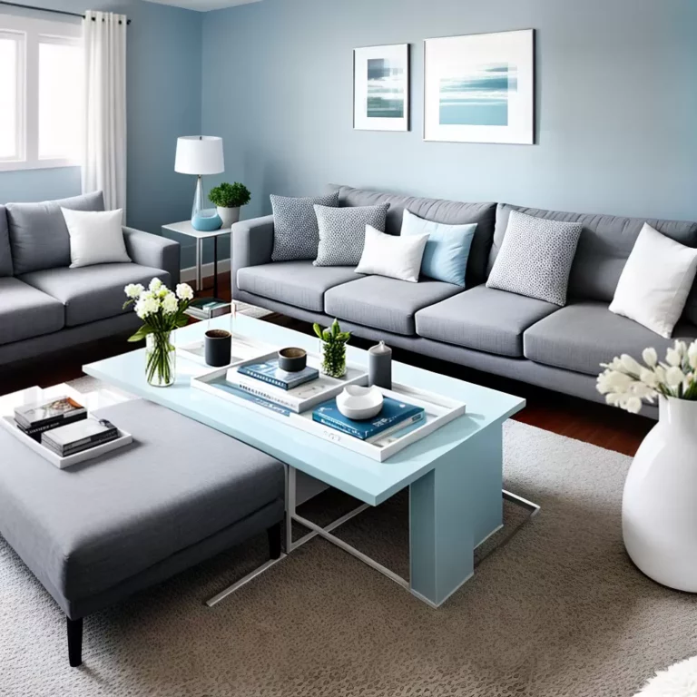 Azul Celeste e Cinza: Uma Composição Suave e Moderna na Decoração