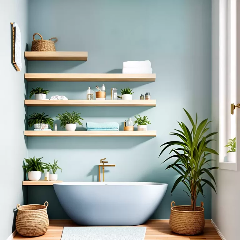 Azul Celeste: Um Toque Suave na Decoração do Banheiro