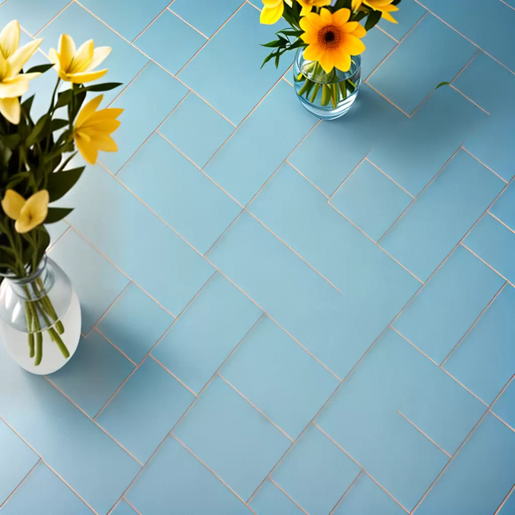 Fotos piso azul flores elegante