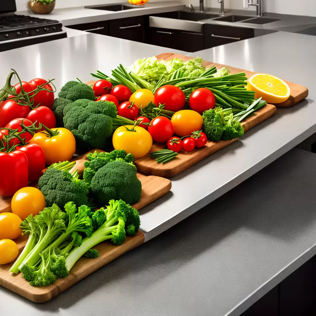 Fotos cozinha iluminada preparo alimentos