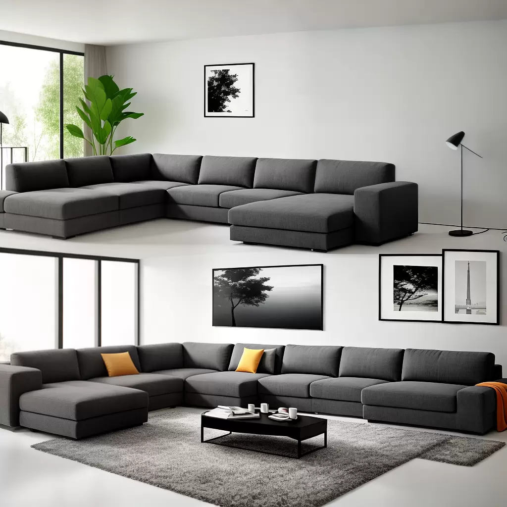 Fotos sofa l couro tecido conforto