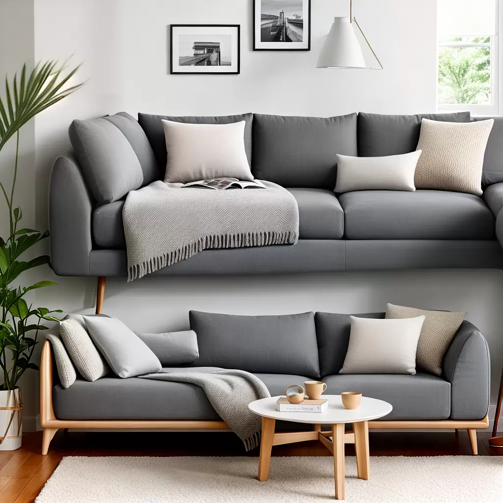 Fotos sofa canto chaise tons madeira acolhedor
