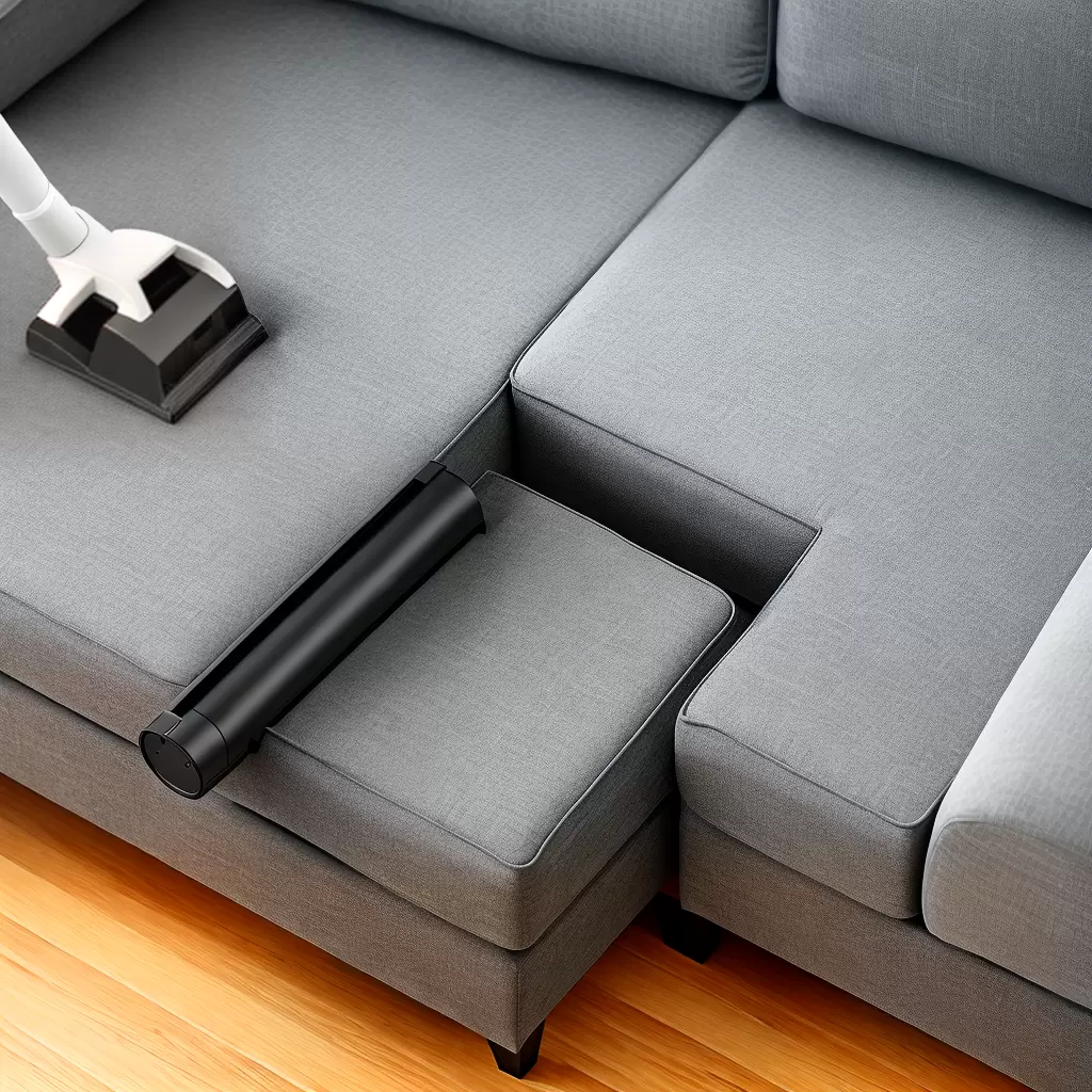 Fotos limpeza sofa canto escova mao