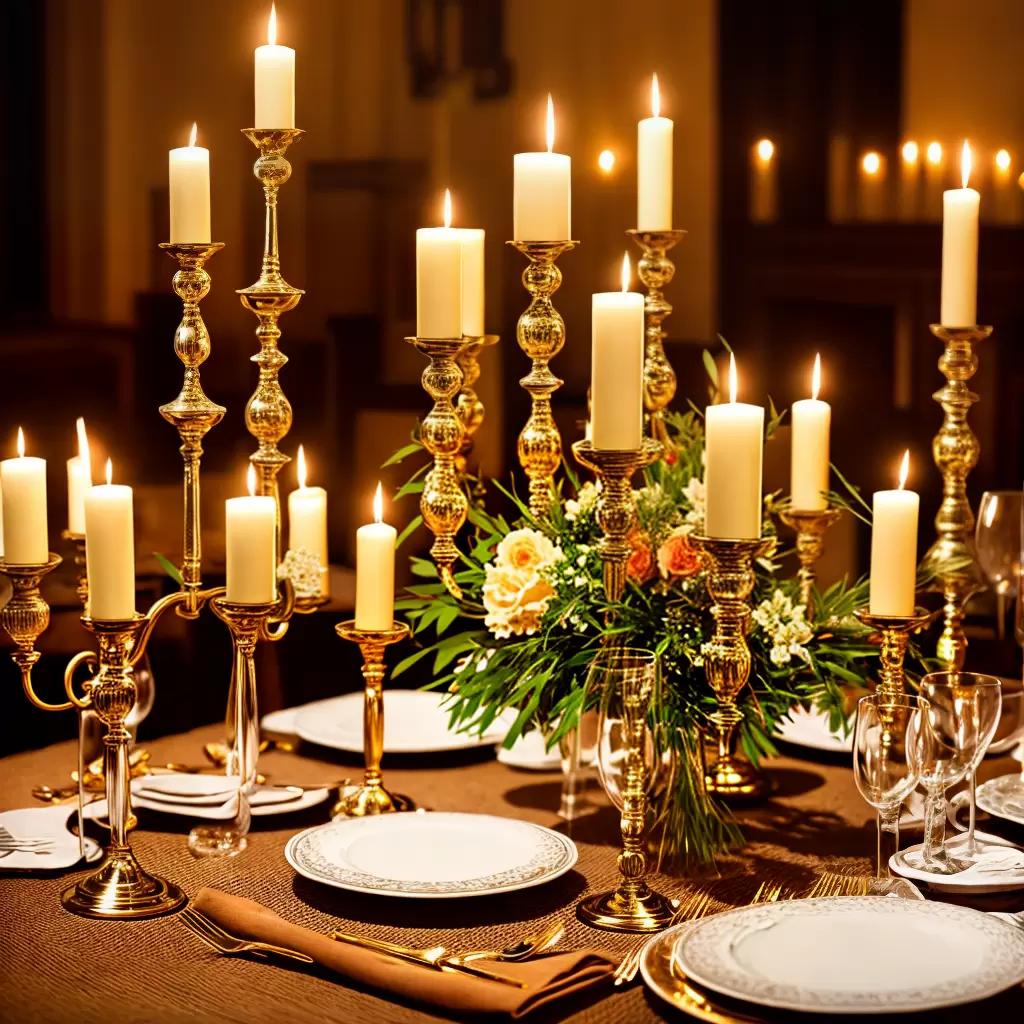Fotos mesa candelabros elegante ocasiao