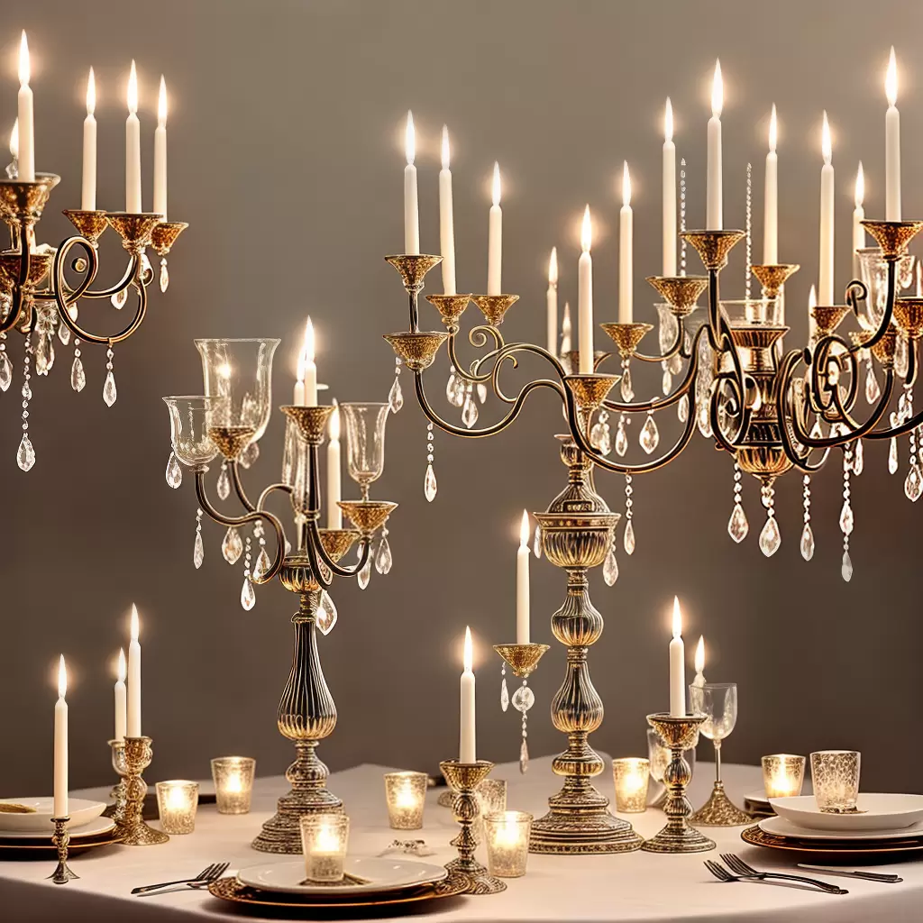 Fotos mesa jantar candelabros prata romantico