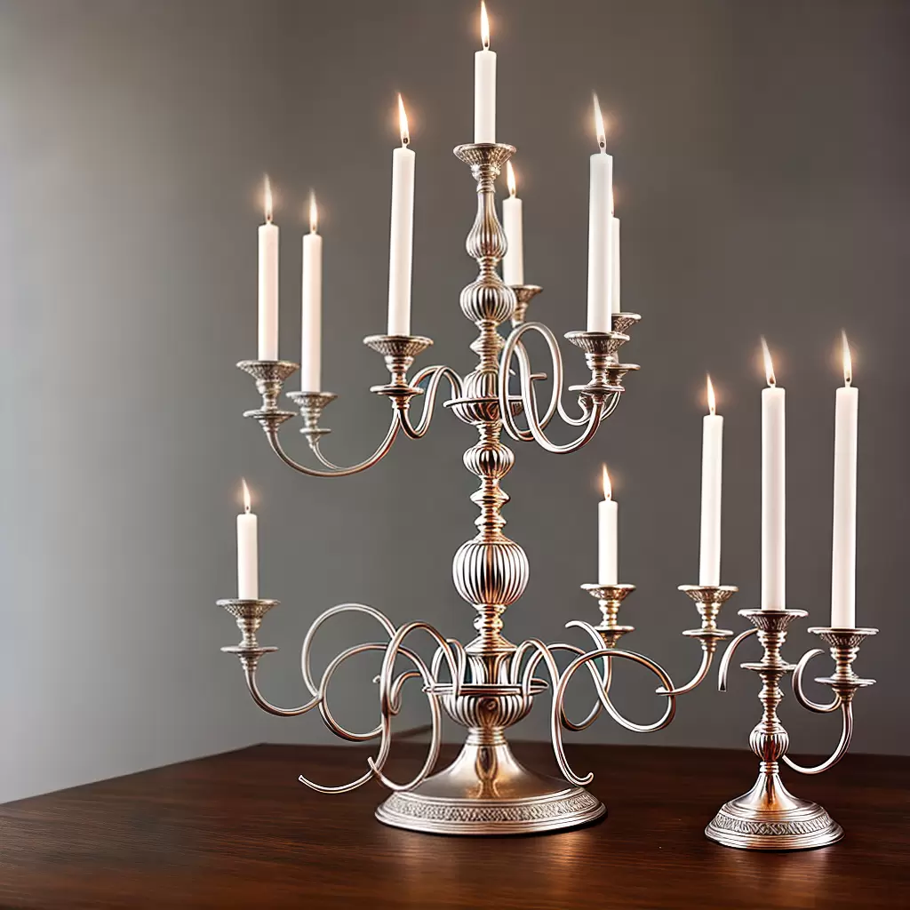 Fotos candelabro prata madeira elegancia