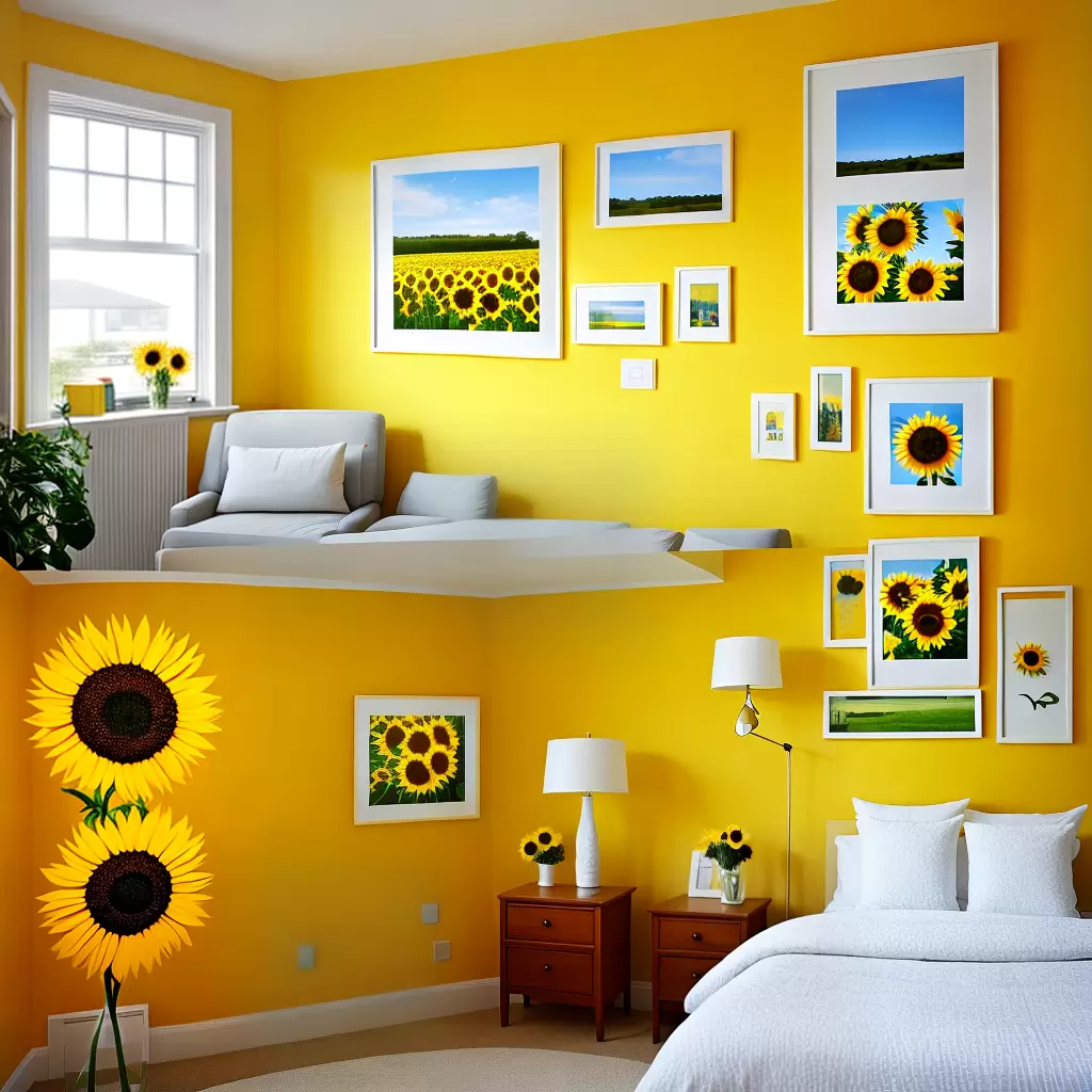 Fotos quarto sol mural girassol leitura