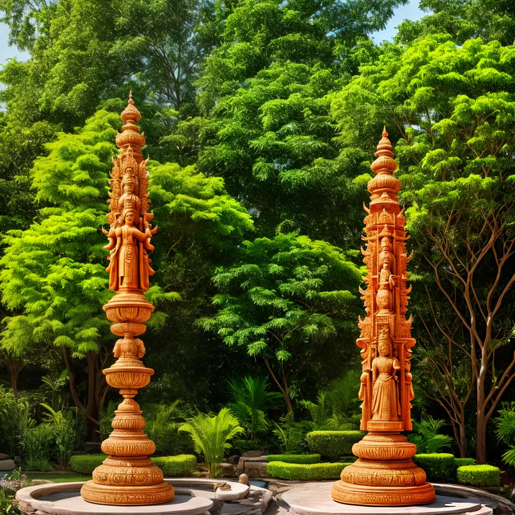 Fotos estatua hindu deusa jardim sereno
