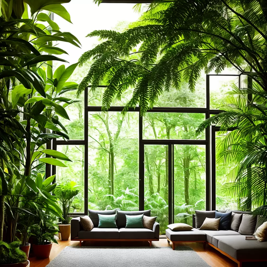 Fotos sala janela floresta plantas luz