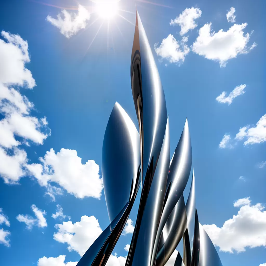 Fotos estatua metalica ceu azul