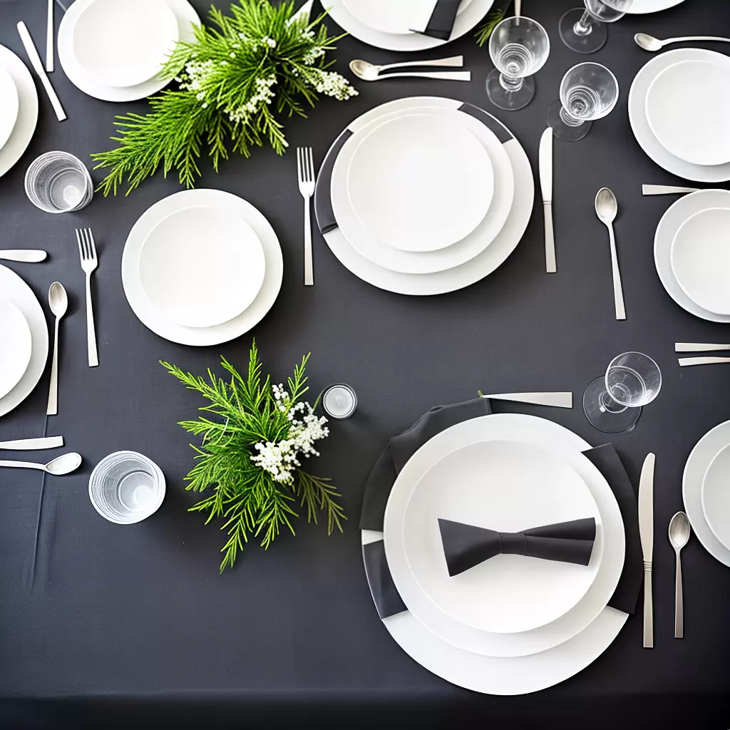 Fotos mesa seis minimalista branco preto verde