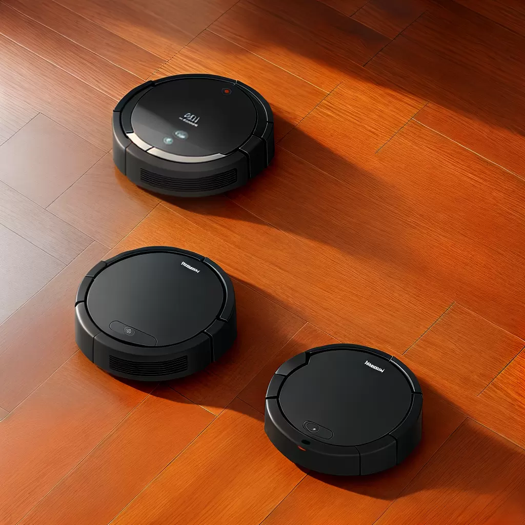 Fotos robo aspirador futurista limpeza piso